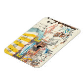 かわいいフランスカフェシーンスケッチ マグネット (左側)