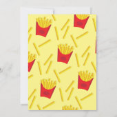 かわいいフランスフライパーティー子供の1歳の誕生日パーティーのためのファーストフード 招待状 (裏面)