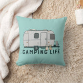 かわいいフランス人との幸せなキャンプの生命 クッション (ブランケット)