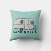 かわいいフランス人との幸せなキャンプの生命 クッション (裏面)