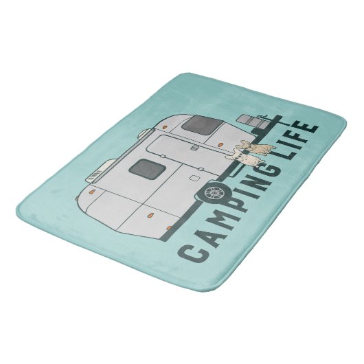 かわいいフランス人との幸せなキャンプの生命 バスマット (アングル)