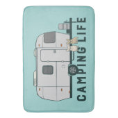 かわいいフランス人との幸せなキャンプの生命 バスマット (正面縦)