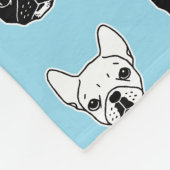 かわいいフランス人の小犬家族のコラージュ フリースブランケット (角)