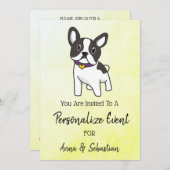 *～* かわいいフランス人 フレンチブルドッグ イベント招待 招待状 (正面/裏面)