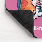 かわいいフランス犬のペット、ドレスアップした動物、ユーモア マウスパッド (コーナー)