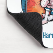 かわいいフランス犬のペット、ドレスアップした動物、ユーモア マウスパッド (コーナー)