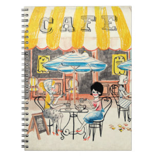 かわいいフランスCafé場面スケッチ ノートブック