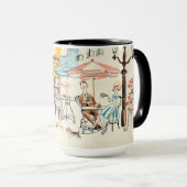 かわいいフランスCafé場面スケッチ マグカップ (正面右)