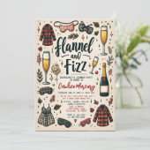 かわいいフランネルとフィズスランバーのバチェロレッテ 招待状 (スタンド正面)