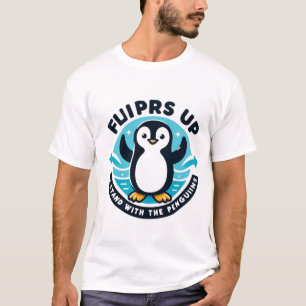 かわいいフリッパーズアップペンギン環境活動家 Tシャツ