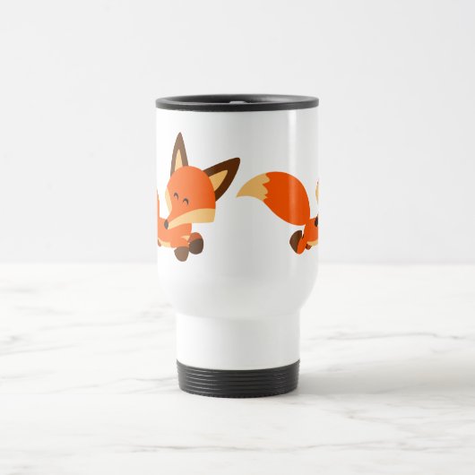 かわいいフリートカートゥーンキツネコミューターマグ トラベルマグ (中央)