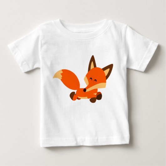 かわいいフリートカートゥーンキツネベビーTシャツ ベビーTシャツ (正面)