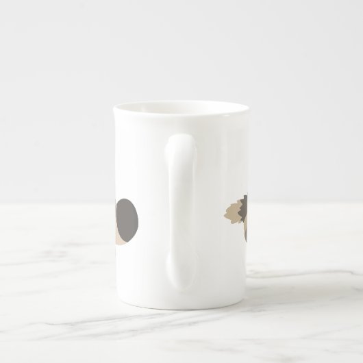 かわいいフリートカートンウルフボーン中国マグカップ ボーンチャイナマグカップ (裏面)