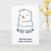 かわいいフリーハグスポーラベアホワイト可愛い愛 カード (黄色い花)