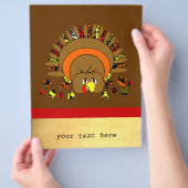 かわいいフルカラーの七面鳥 チラシ (手)