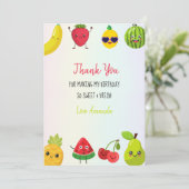 かわいいフルーツありがとう誕生日パーティフラットカード サンキューカード (スタンド正面)