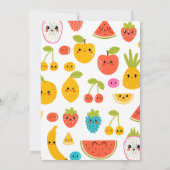 かわいいフルーツありがとう誕生日パーティフラットカード サンキューカード (裏面)
