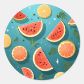 かわいいフルーツのシール ラウンドシール (正面)