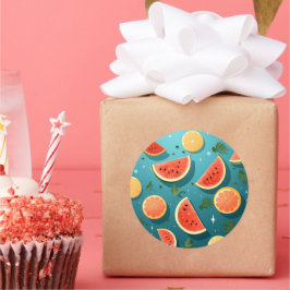 かわいいフルーツのシール ラウンドシール