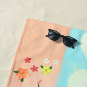 かわいいフルーツのパイナップルとスイカパーソナライズされた ビーチタオル (インサイチュ)