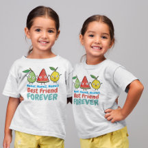 かわいいフルーツをパーソナライズBFFガールTシャツ