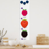 かわいいフルーツアニメイラストレーション成長図 ポスター (キッチン)