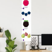 かわいいフルーツアニメイラストレーション成長図 ポスター (ホームオフィス)