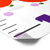 かわいいフルーツアニメイラストレーション成長図 ポスター (角)