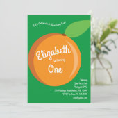 かわいいフルーツオレンジキッズ1st誕生日パーティー 招待状 (スタンド正面)