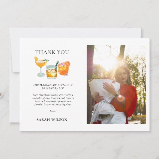 かわいいフルーツカクテルフォト誕生日カード シーズンカード (正面)