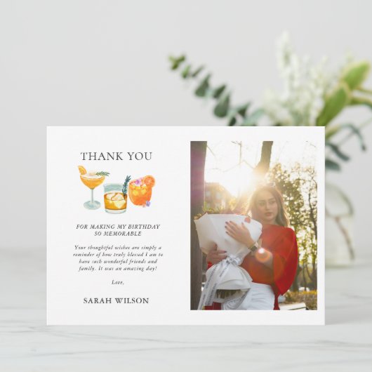 かわいいフルーツカクテルフォト誕生日カード シーズンカード (スタンド正面)