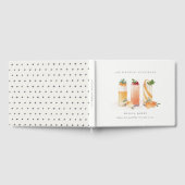 かわいいフルーツカクテル ブラッシュ オレンジ 誕生日 ゲストブック (全面)