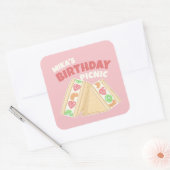 かわいいフルーツサンドイッチピクニックパーティー スクエアシール (封筒)