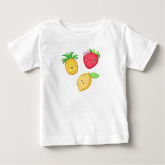 かわいいフルーツストロベリーレモンパイナップルサマー ベビーTシャツ