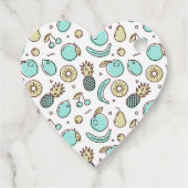 かわいいフルーツパターン夏のラインスケッチありがとう フェイバータグ (裏面)