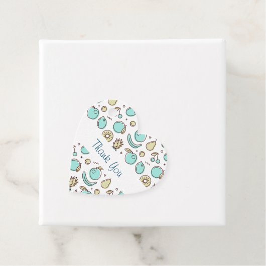 かわいいフルーツパターン夏のラインスケッチありがとう フェイバータグ (インサイチュ)