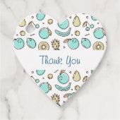 かわいいフルーツパターン夏のラインスケッチありがとう フェイバータグ (正面)