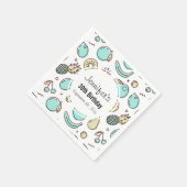 かわいいフルーツパターン夏をテーマにした誕生日 スタンダードカクテルナプキン (角)