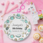 かわいいフルーツパターン夏をテーマにした誕生日 ペーパープレート (パーティー)