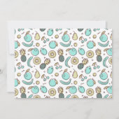 かわいいフルーツパターン夏をテーマにした誕生日 招待状 (裏面)