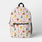 かわいいフルーツパターン プリントバックパック (正面)