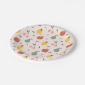 かわいいフルーツパターン ペーパープレート (アングル)
