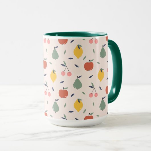 かわいいフルーツパターン マグカップ (正面右)