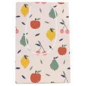 かわいいフルーツパターン ミディアムペーパーバッグ (正面)