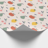 かわいいフルーツパターン ラッピングペーパー (角)