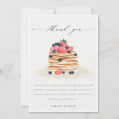 かわいいフルーツパンケーキ水彩任意の年齢誕生日 サンキューカード (正面)