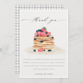 かわいいフルーツパンケーキ水彩任意の年齢誕生日 サンキューカード (正面/裏面)