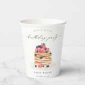 かわいいフルーツパンケーキ水彩任意の年齢誕生日 紙コップ (裏面)
