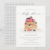 かわいいフルーツパンケーキ水彩赤ちゃんシャワー招待状 サンキューカード (正面/裏面)