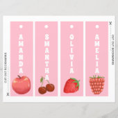 かわいいフルーツパーソナライズされたキッズブックマーク (裏面)